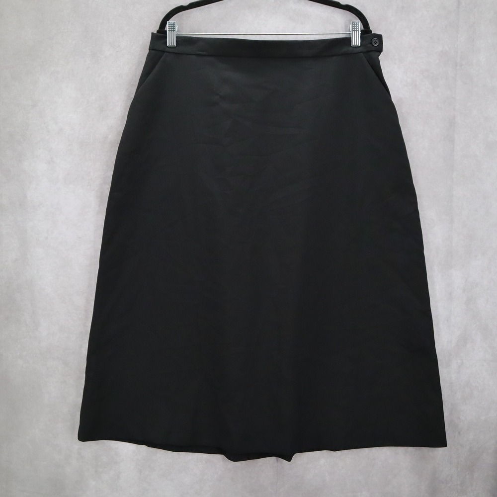 Bedford Fair Black Pull On Secretary Midi Church Pocket Flare Skirt Plus 20P